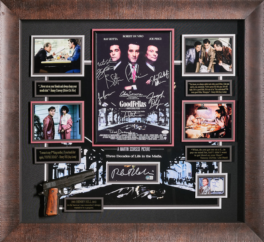 The Goodfellas Signed Movie Poster, photos and Props with 11 Authenticated Signatures
