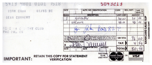 Sean Connery as James Bond with JSA Authenticated Signature