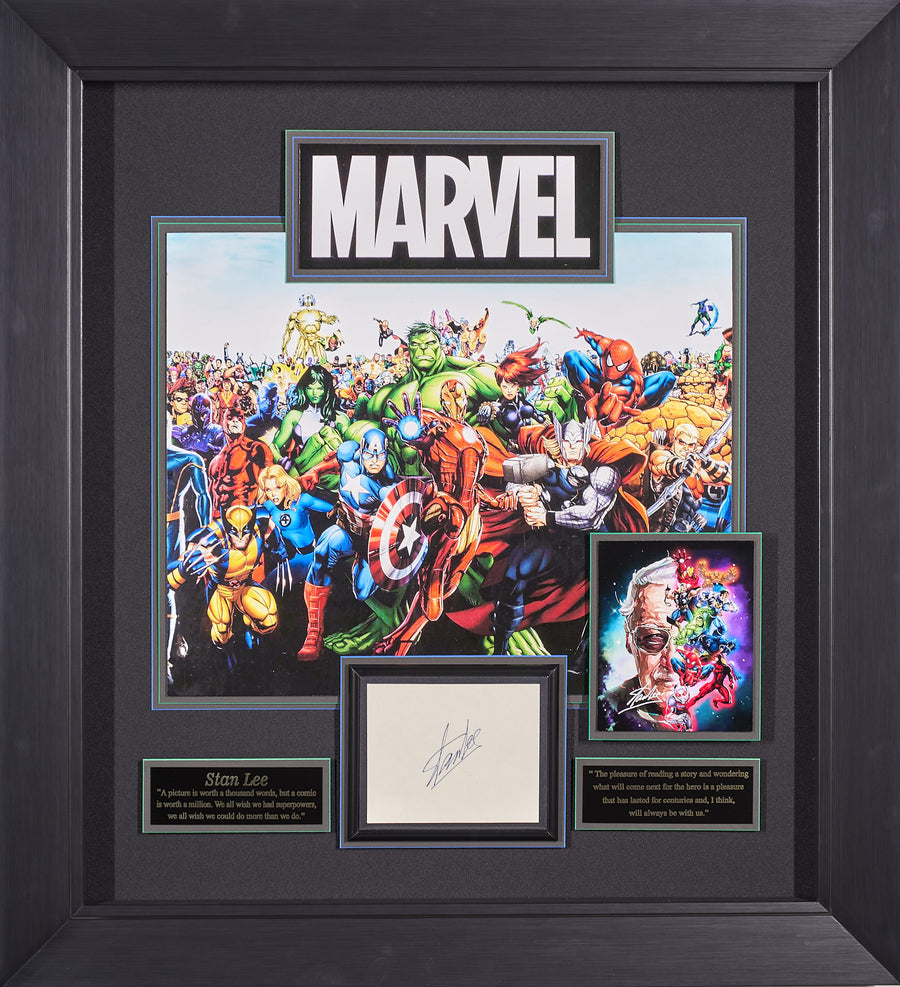 Marvel Superheroes Poster with Stan Lee's Beckett Authenticated Signature