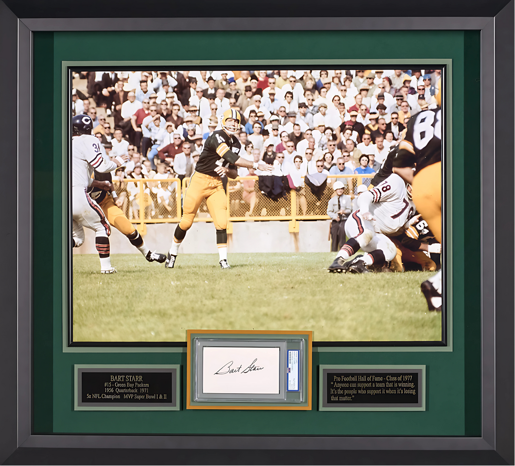 QB Bart Starr in Super Bowl 1 with Green Bay with PSA Authenticated Signature