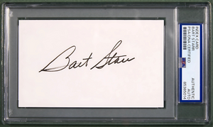 QB Bart Starr in Super Bowl 1 with Green Bay with PSA Authenticated Signature