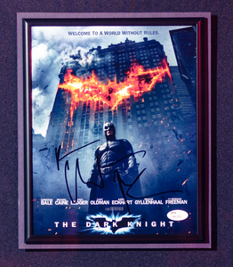 Batman & Joker : Christian Bale and Heath Ledger Signed Display With Mask Prop