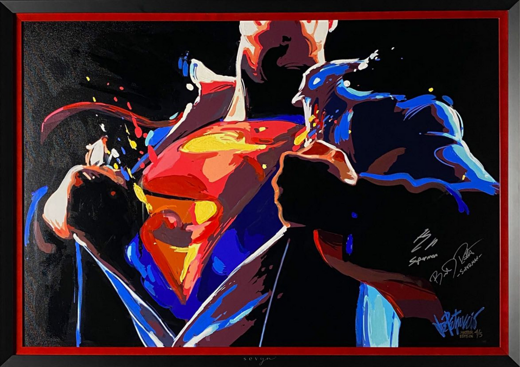 Superman: The Man of Steel Signed Canvas by Cavill & Routh