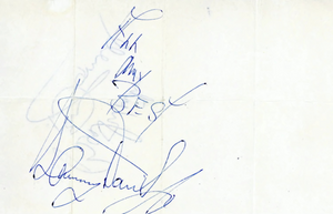 The Rat Pack with Authenticated Signatures of Martin, Sinatra and Davis, Jr. will Cue and Balls