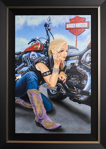 Finishing Touches - Harley Davidson painting by Scott Jacob Number 71/100 (Large)