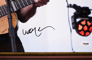 Willie Nelson with replica "Trigger" Guitar and PSA authenticated signed Photograph