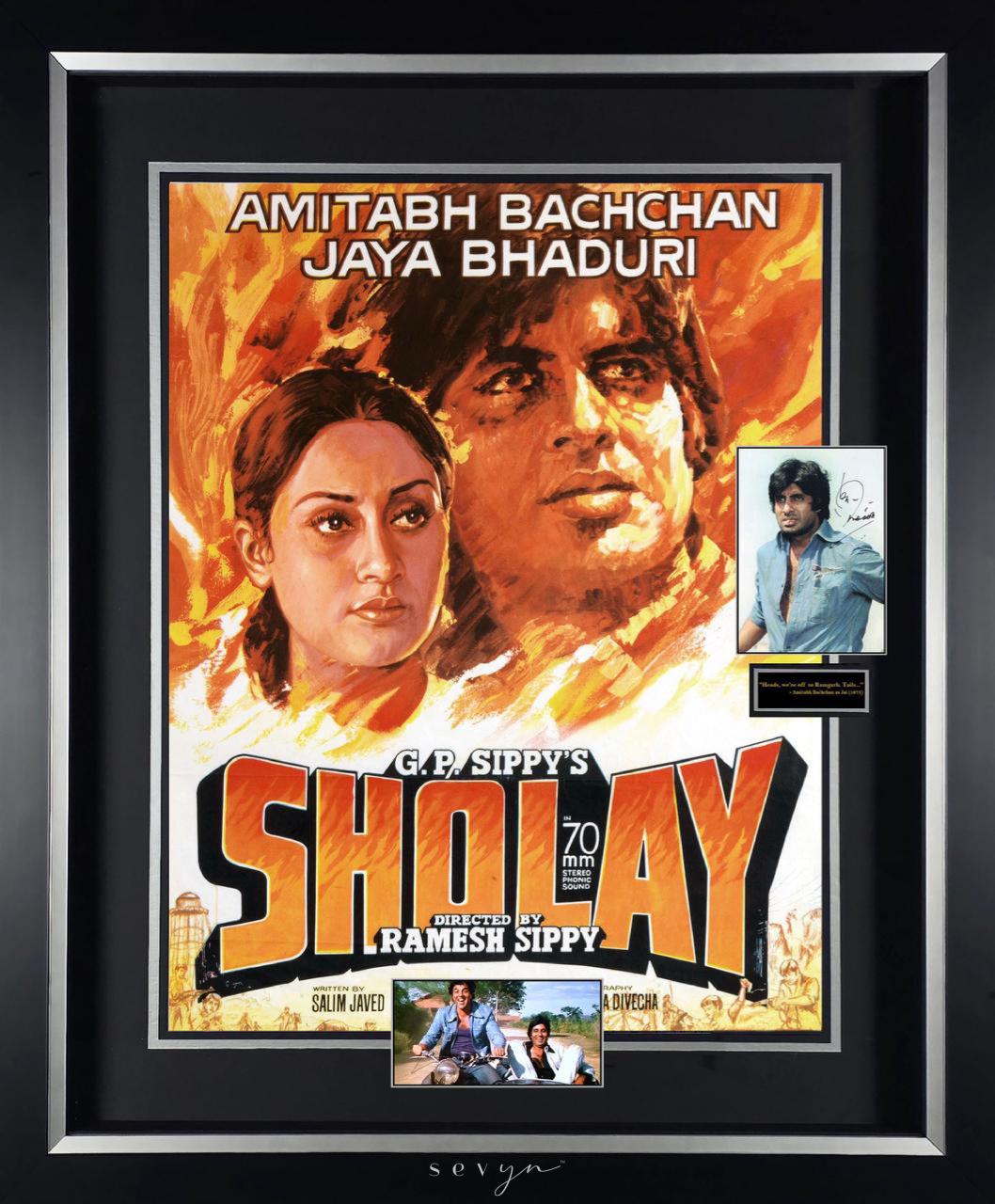 Amitabh Bachchan As Jai In Movie Sholay Signed Photograph Sevyn Amitabh Bachchan As Jai In Movie Sholay Signed Photograph Sevyn