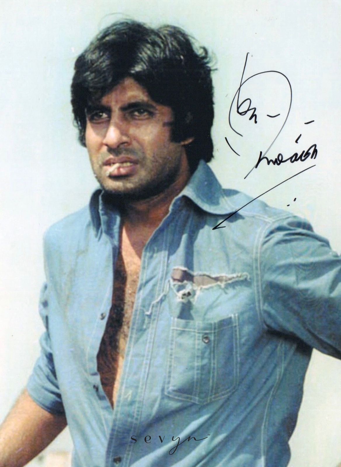Amitabh Bachchan As Jai In Movie Sholay Signed Photograph Sevyn Amitabh Bachchan As Jai In Movie Sholay Signed Photograph Sevyn