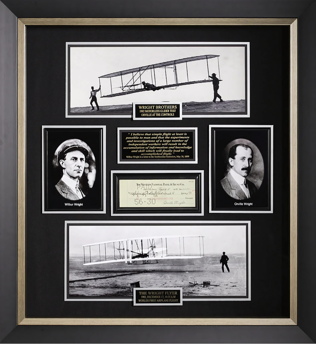 Wright Brothers with Authenticated Signed Check by Orville Wright