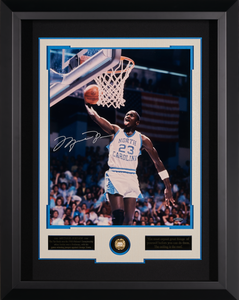 Michael Jordan Signed Photo at NC with replica of NCAA National Championship Ring
