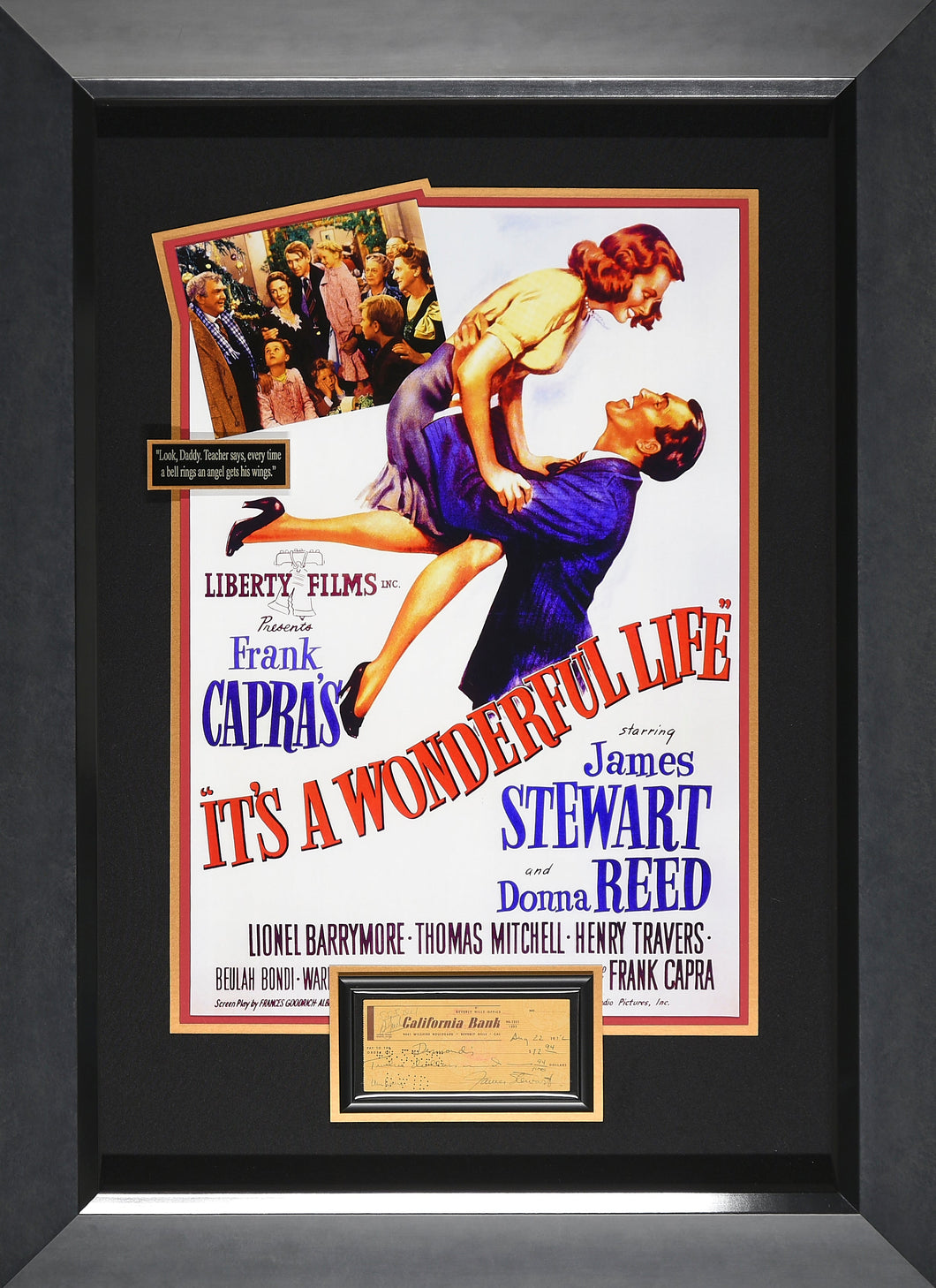 Its A Wonderful Life Autographed Display Signed Check