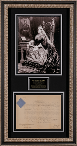 Her Majesty Queen Victoria Framed Display with JSA Authenticated Signature