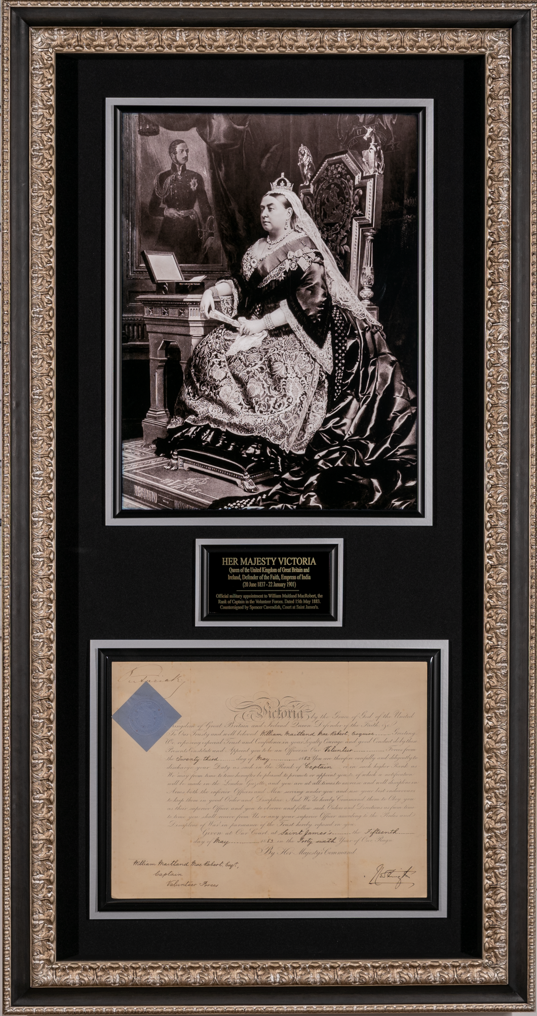 Her Majesty Queen Victoria Framed Display with JSA Authenticated Signature