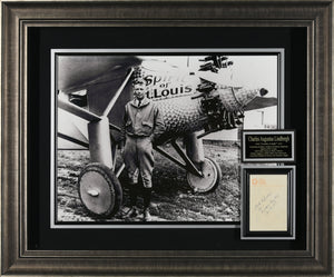 Charles Lindbergh "Lucky Lindy" Autographed Display