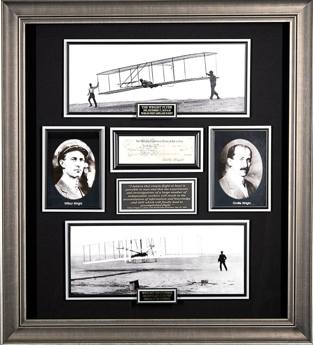 Wright Brothers Autographed Aviation Display