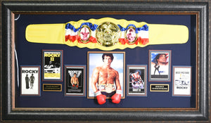 Rocky "Belt" Autographed Framed Display by Sylvester Stallone