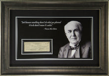 Load image into Gallery viewer, Thomas Edison Autographed Cheque Display

