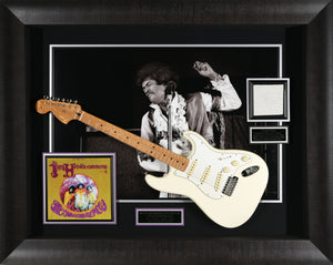 Jimi Hendrix Autographed Display with Guitar