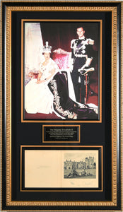 Queen Elizabeth II & Prince Phillip Duke of Edinburgh Autographed Display