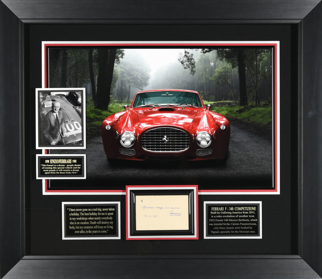 Enzo Ferrari Autographed Display