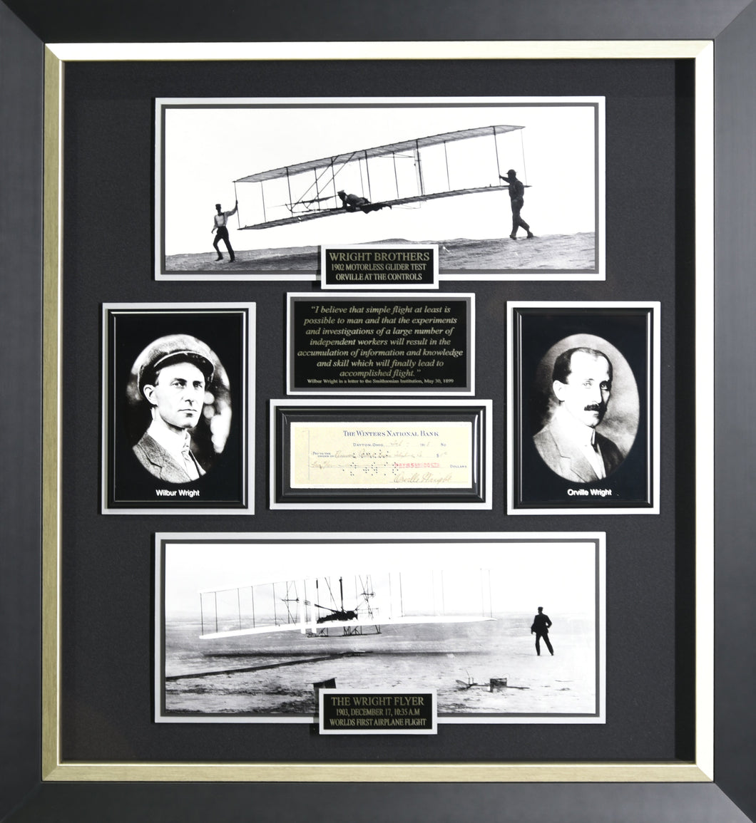 Wright Brothers Autographed Aviation Display