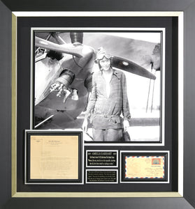 Rare Amelia Earhart Autographed Display