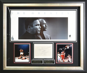 Muhammad Ali & Michael Jordan Autograph Framed Display