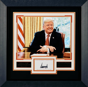 President Trump behind Oval Office Desk - Authenticated Signature