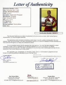 F1 Legend & 7X World Champion Michael Schumacher with JSA signature