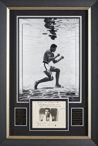 Muhammad Ali Training in Pool With Authenticated Signature with Note
