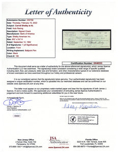 Authenticated Signed Check by Carroll Shelby with photo with Steve McQueen