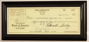 Authenticated Signed Check by Carroll Shelby with photo with Steve McQueen