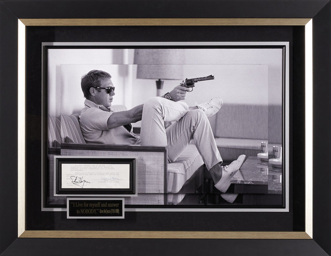 Steve McQueen B&W with Authenticated Signature