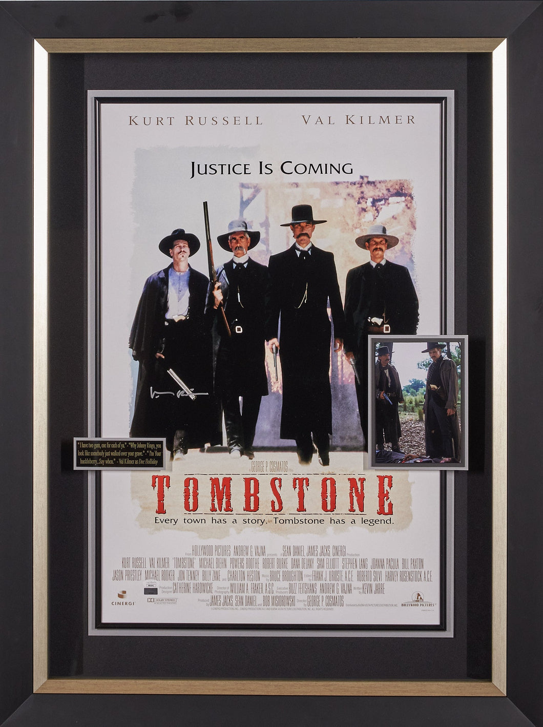 Tombstone Movie Poster with Authenticated Signature of Val Kilmer