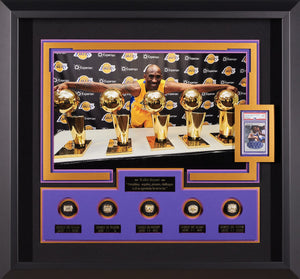 Kobe Bryant with Replica Championship Rings and Authenticated Signature