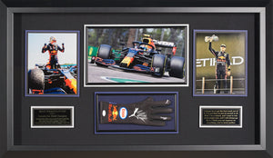 F1 2X World Champion Max Verstappen Display with signed RedBull Racing Glove