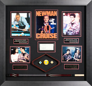 The Color of Money Movie Poster with Authenticated Signed Photos and Document of Paul Newman and Tom Cruise