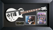 Load image into Gallery viewer, Metallica White ESP Iron Cross Guitar with Becket Authenticated Signed Metallica Magazine Cover
