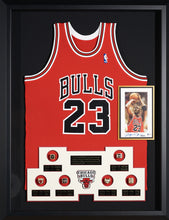 Load image into Gallery viewer, Michael Jordan Jersey with replica Rings and Authenticated Signature
