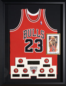 Michael Jordan Jersey with replica Rings and Authenticated Signature