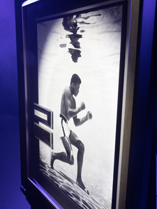 Muhammad Ali Training in Pool With Authenticated Signature